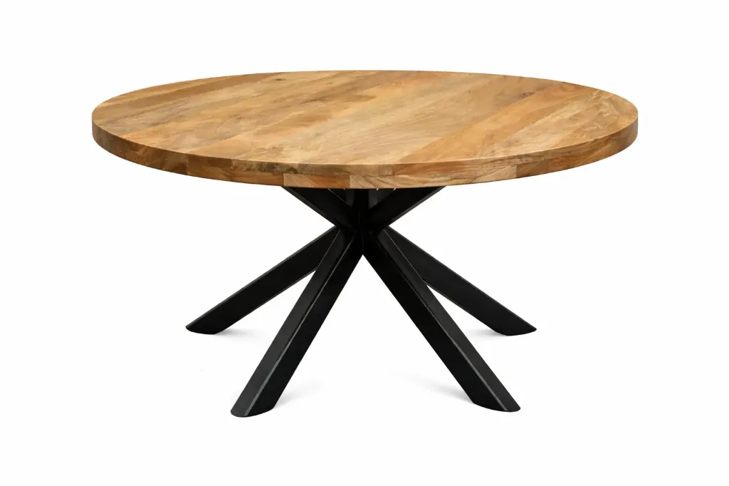 Table ronde manguier massif (120x120x6cm)