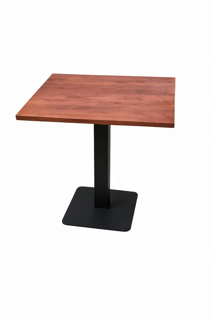 Table acacia massif rouge 70x70cm (Table acacia rouge)